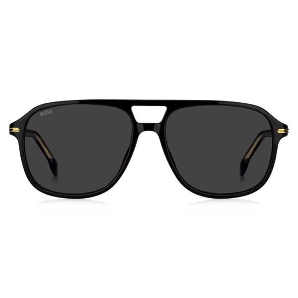 Lunettes de soleil en acétate noir avec finitions dorées – Hugo Boss