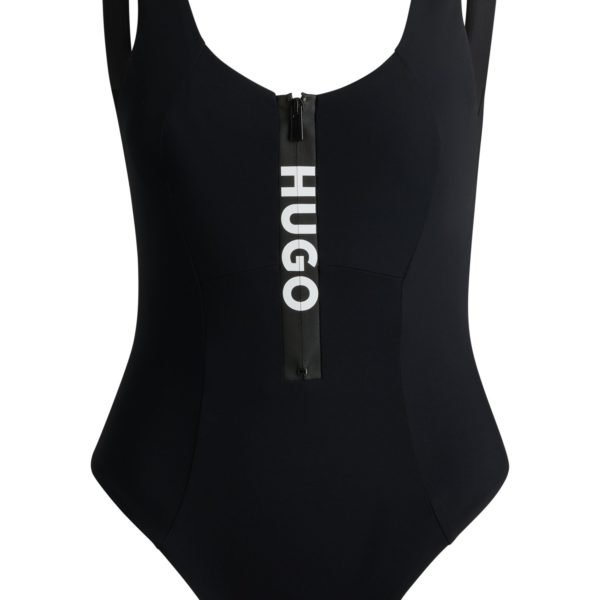 Maillot de bain avec fermeture éclair logotée et coussinets amovibles – Hugo Boss