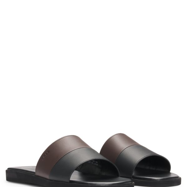 Mules en similicuir à bride bicolore – Hugo Boss