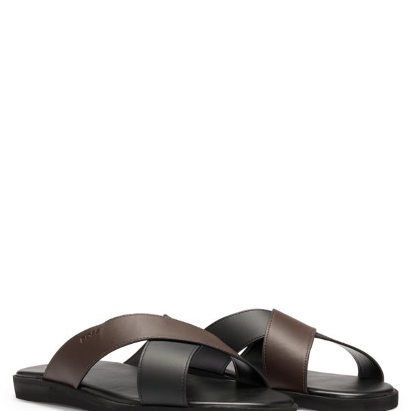 Mules en similicuir à brides bicolores – Hugo Boss