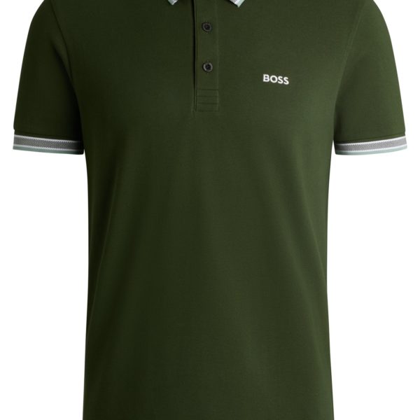 Polo Paddy en piqué de coton avec sous-col logoté – Hugo Boss