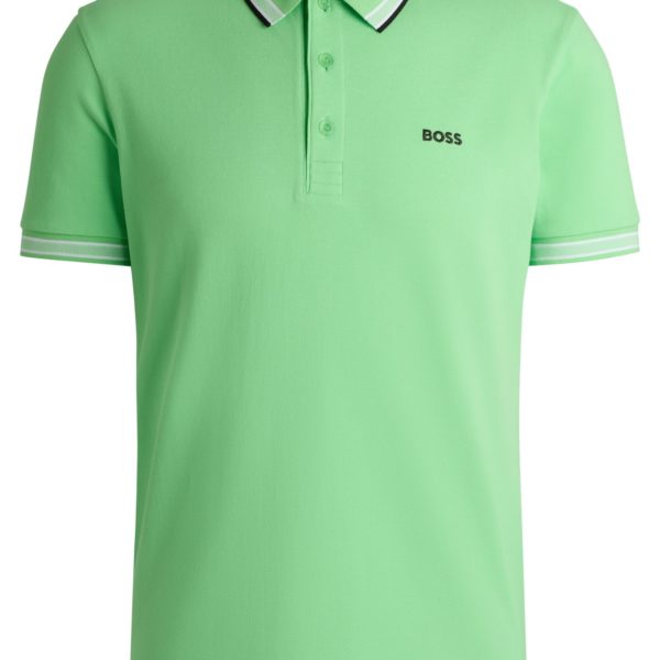 Polo Paddy en piqué de coton avec sous-col logoté – Hugo Boss