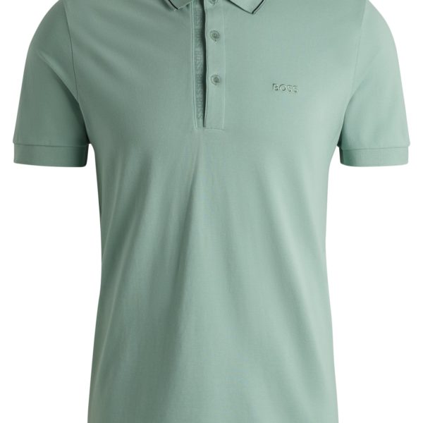 Polo Slim Fit en piqué de coton avec logo ton sur ton – Hugo Boss