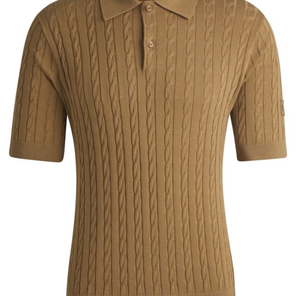 Polo d’équitation en maille à la structure torsadée – Hugo Boss