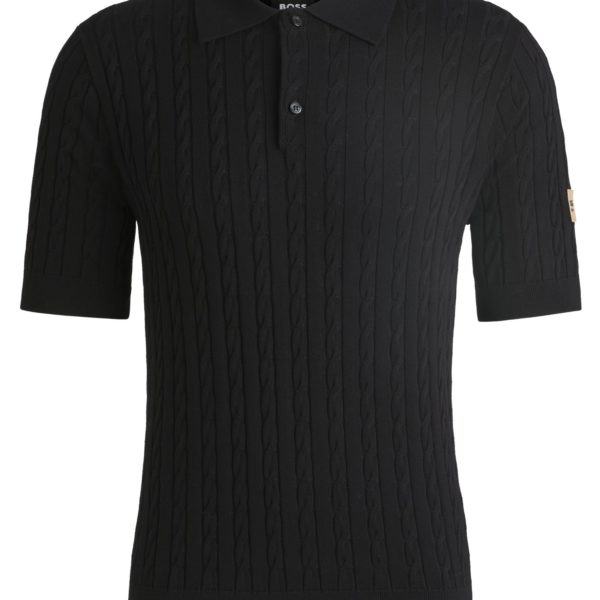 Polo d’équitation en maille à la structure torsadée – Hugo Boss