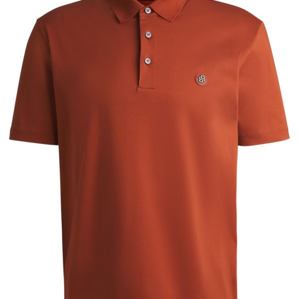 Polo en coton mercerisé à double monogramme – Hugo Boss