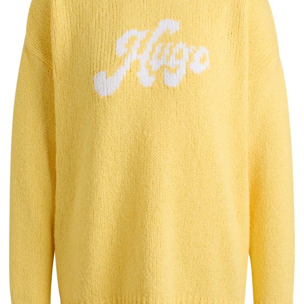 Pull Oversize en coton mélangé avec logo manuscrit – Hugo Boss
