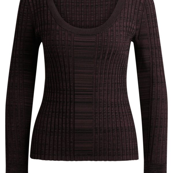 Pull à encolure dégagée en maille côtelée stretch – Hugo Boss