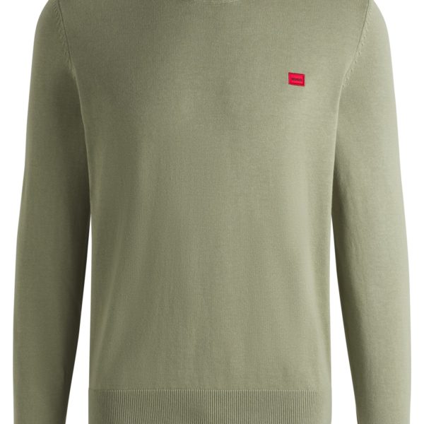 Pull en coton avec étiquette logotée rouge – Hugo Boss