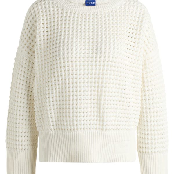 Pull en coton et maille filet – Hugo Boss
