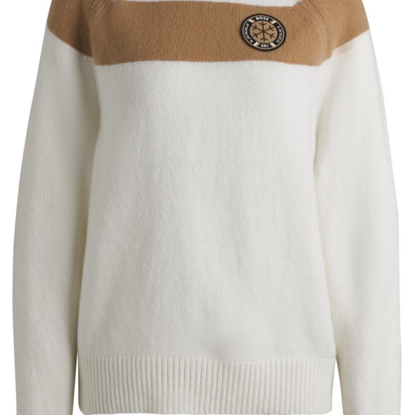 Pull en laine vierge à rayures camel BOSS Ski – Hugo Boss