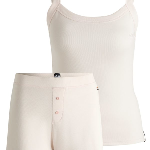 Pyjama en tissu stretch avec finitions à rayures emblématiques – Hugo Boss