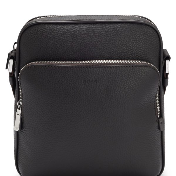 Sac reporter en cuir italien avec logo embossé – Hugo Boss