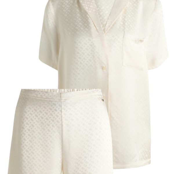Short de pyjama en satin à monogramme jacquard – Hugo Boss