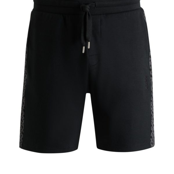 Short en coton mélangé avec empiècements monogrammés – Hugo Boss