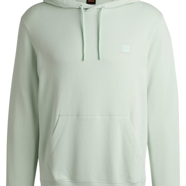 Sweat à capuche Regular en molleton de coton avec patch logoté – Hugo Boss