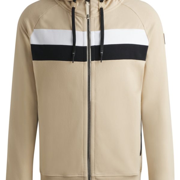 Sweat à capuche d’équitation en coton stretch italien avec fermeture éclair – Hugo Boss