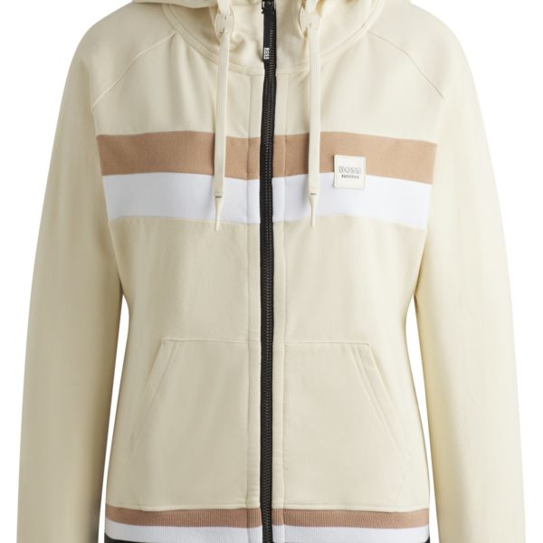 Sweat à capuche d’équitation en coton stretch italien avec fermeture éclair – Hugo Boss