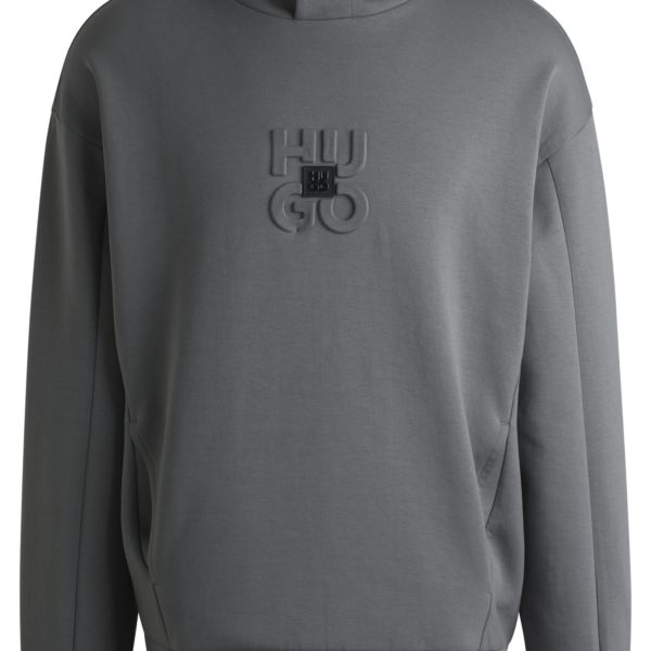 Sweat à capuche en coton mélangé interlock avec logos revisités – Hugo Boss