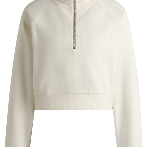 Sweat court en molleton de coton avec logo brodé – Hugo Boss
