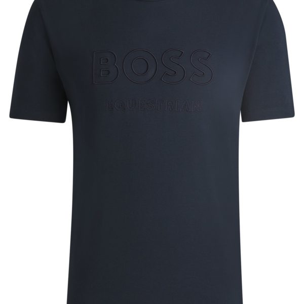 T-shirt d’équitation en coton stretch à logo brodé – Hugo Boss