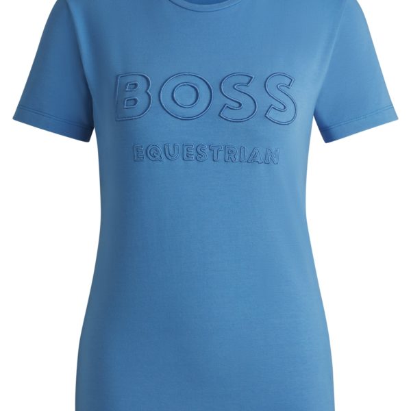 T-shirt d’équitation en coton stretch à logo brodé – Hugo Boss