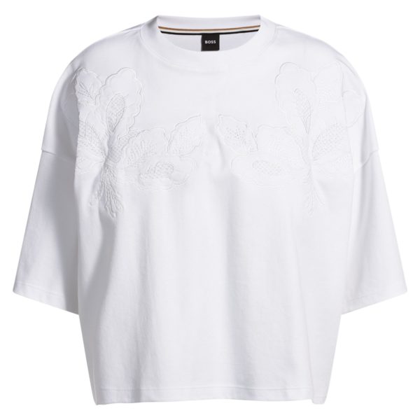 T-shirt en coton à détails brodés – Hugo Boss