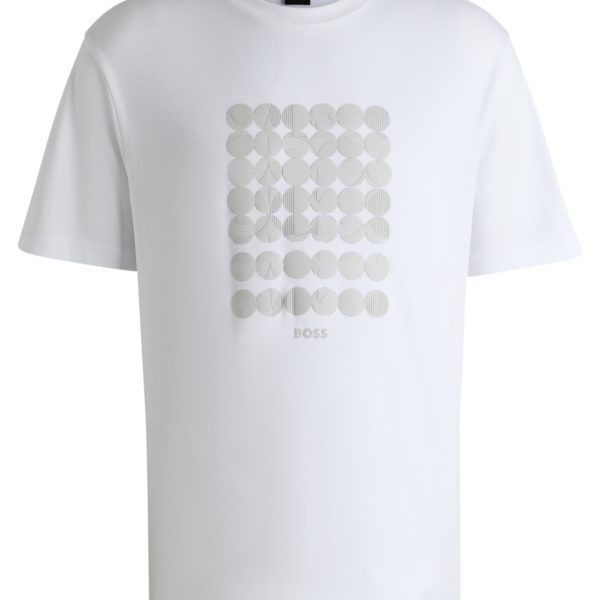 T-shirt en coton interlock à motif artistique circulaire – Hugo Boss