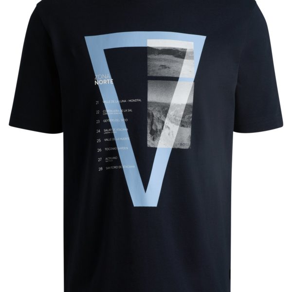T-shirt en jersey de coton à imprimé artistique photographique – Hugo Boss