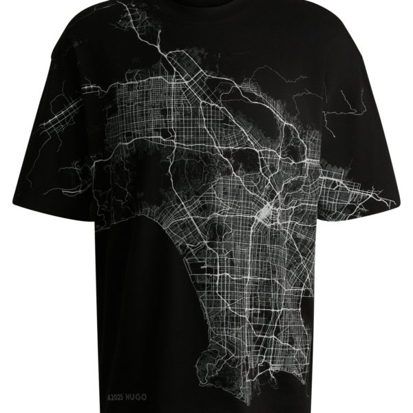 T-shirt en jersey de coton à motif artistique phosphorescent – Hugo Boss