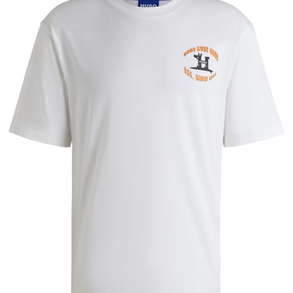 T-shirt en jersey de coton à motif artistique surf – Hugo Boss