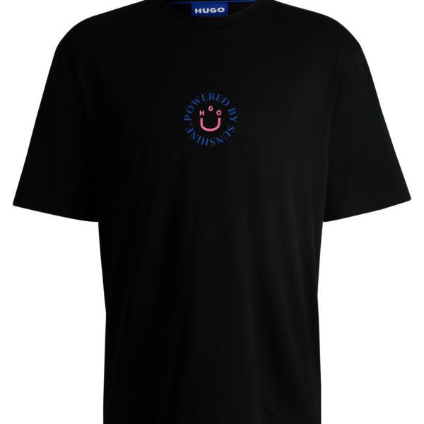 T-shirt en jersey de coton avec logo Happy HUGO – Hugo Boss