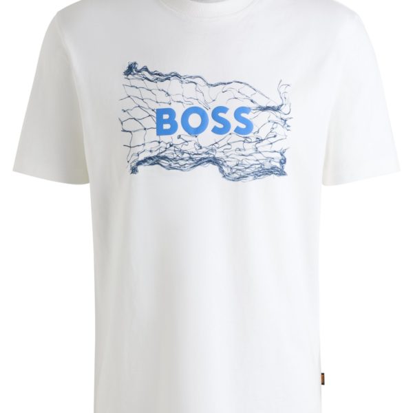 T-shirt en jersey de coton avec logo artistique – Hugo Boss