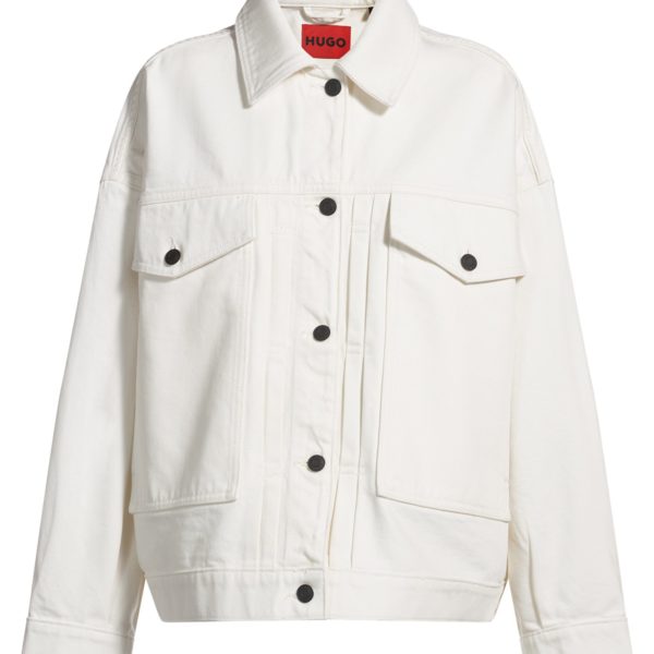 Veste Oversize en denim rigide blanc – Hugo Boss