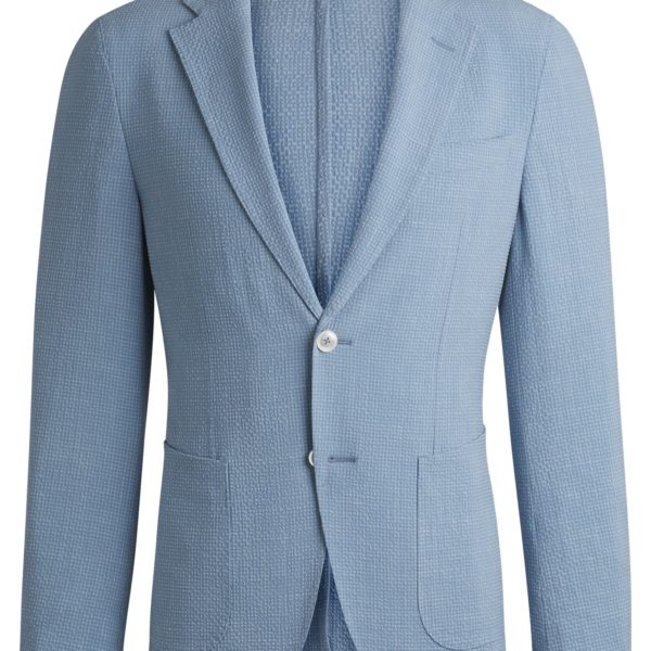 Veste Slim en seersucker de laine mélangée à teneur en soie – Hugo Boss
