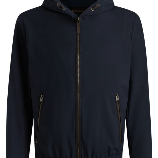 Veste à capuche en matière peau de pêche – Hugo Boss