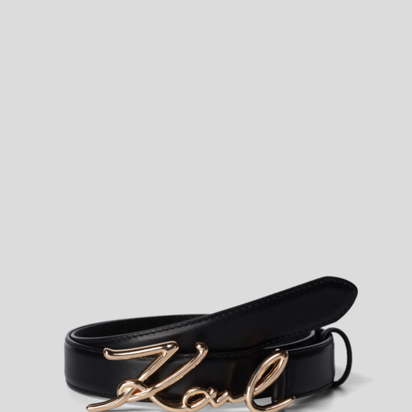Karl Lagerfeld, Ceinture K/signature, Femme, Noir/Or, Taille: XS