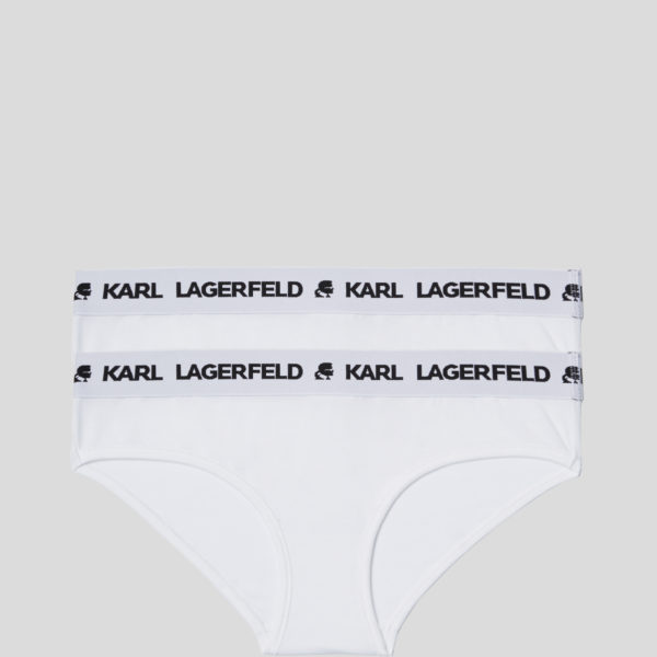 Karl Lagerfeld, Culotte Hipster Logo Karl – Lot De 2, Femme, Blanc, Taille: XXS