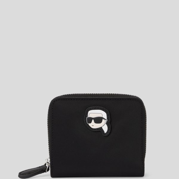 Karl Lagerfeld, Portefeuille Zippé En Nylon Ikon, Femme, Noir, Taille: X00
