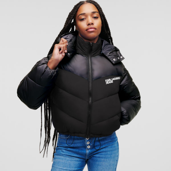 KL Jeans, Veste Matelassée Klj, Femme, NOIR/NOIR BRILLANT, Taille: XXS