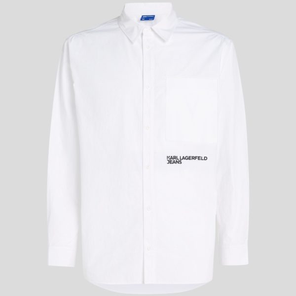 KL Jeans, Chemise Klj Coupe Droite Classique, Homme, Blanc, Taille: XXXL