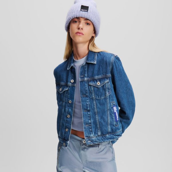 KL Jeans, Veste En Jean Coupe Droite Klj, Femme, BLEU MOYEN DÉLAVÉ, Taille: XXXL