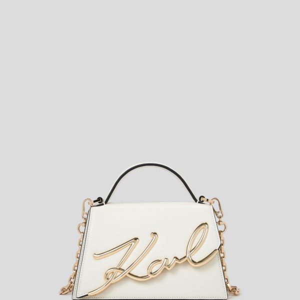Karl Lagerfeld, Petit Sac Bandoulière K/signature, Femme, Blanc Cassé, Taille: X00