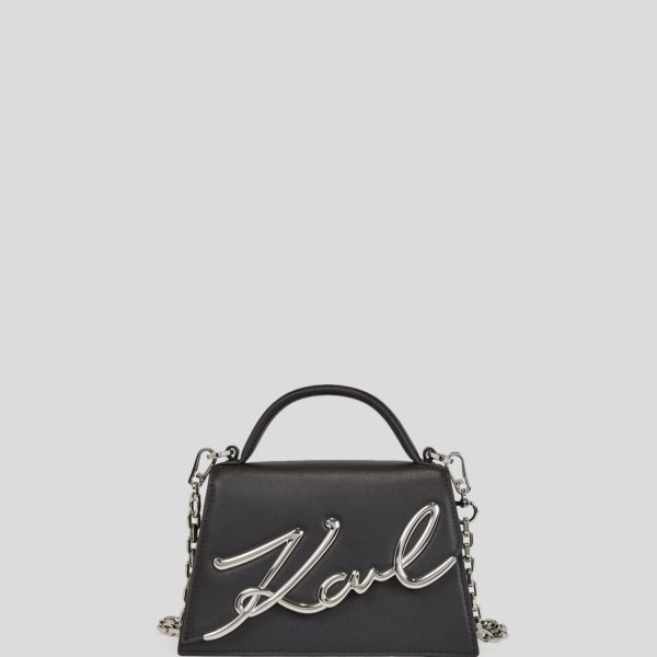 Karl Lagerfeld, Petit Sac Bandoulière K/signature, Femme, Noir/Nickel, Taille: X00