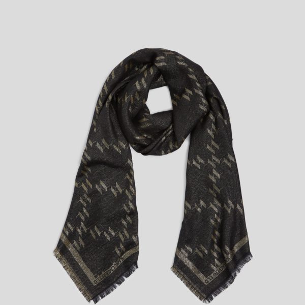 Karl Lagerfeld, Écharpe En Métallisé K/monogram, Femme, Noir, Taille: X00