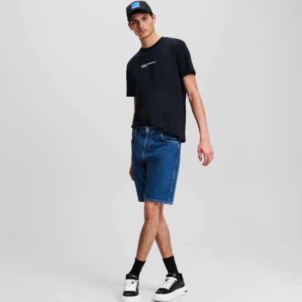 KL Jeans, Short En Jean Fuselé Klj, Homme, Clean lavé mi-bleu, Taille: L36