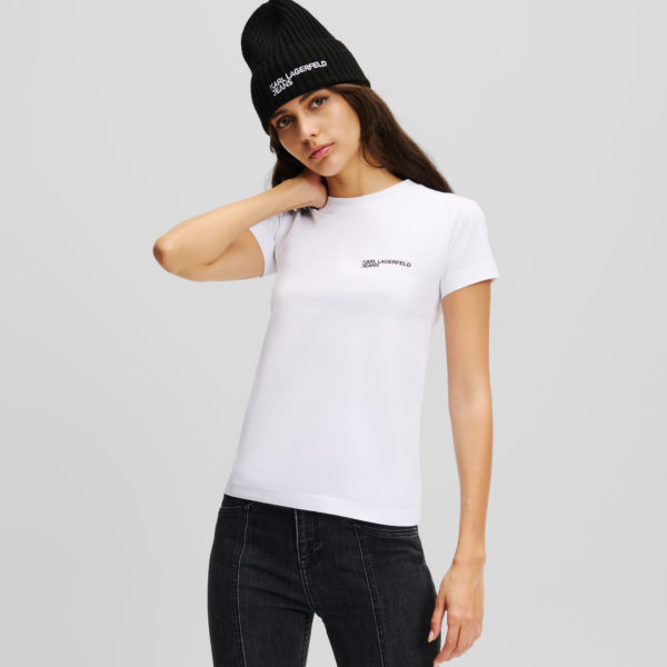 KL Jeans, T-shirt Ajusté Avec Logo Klj, Femme, Blanc, Taille: XXXL