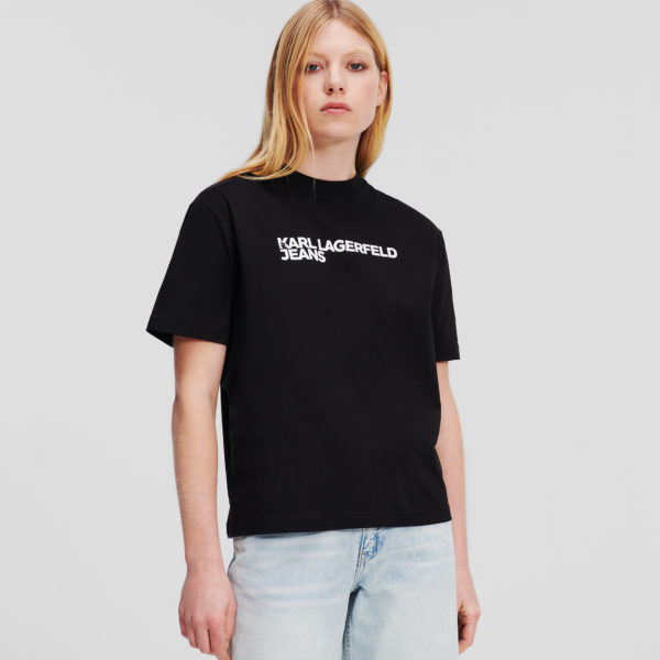KL Jeans, T-shirt À Logo Klj, Femme, Noir, Taille: XXS