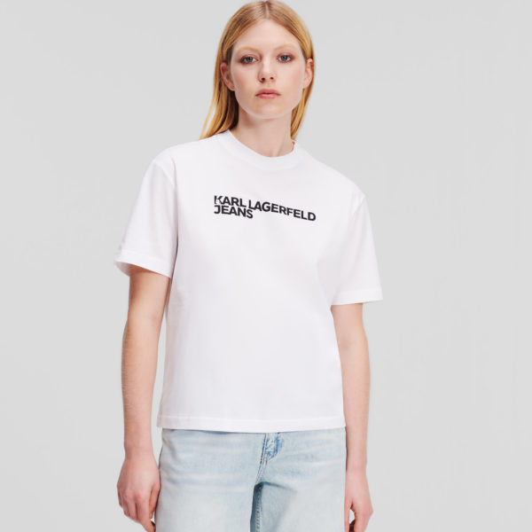 KL Jeans, T-shirt À Logo Klj, Femme, Blanc, Taille: XXS