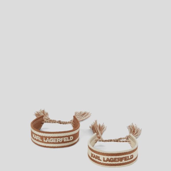 Karl Lagerfeld, Bracelets Tissés K/essential – Lot De 2, Femme, Marron champignon, Taille: X00